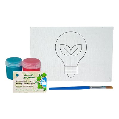 AL022 - Kit Pintura com Tela, Tintas e Pincel - Semana do Meio Ambiente