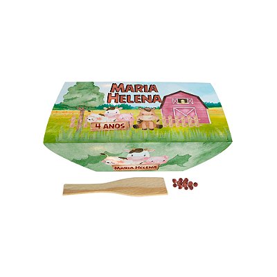 AL127 - Lembrancinha Kit Cultivo Mini Jardineira com Cinta Personalizada - Fazendinha