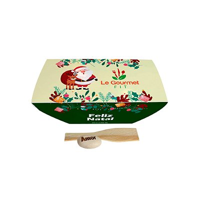 AL126 - Brinde Eco Mini Jardineira com cinta e Semente Personalizada - Feliz Natal