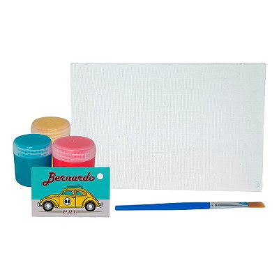 AL020 - Lembrancinha Estojo Kraft com Kit Pintura - Tema Carros