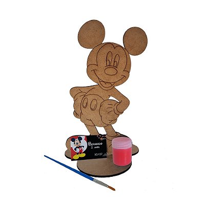 AL345 - Lembrancinha Kit Pintura Mickey mdf com Tinta e Pincel