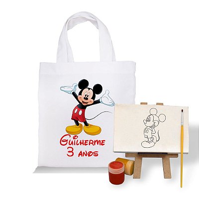 AL069 - Lembrancinha Kit Pintura com Sacolinha Personalizada - Tema Mickey