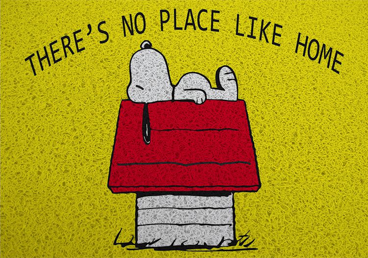 Capacho Desenho - Snoopy There's No Place Like Home - www.capacheria.com.br
