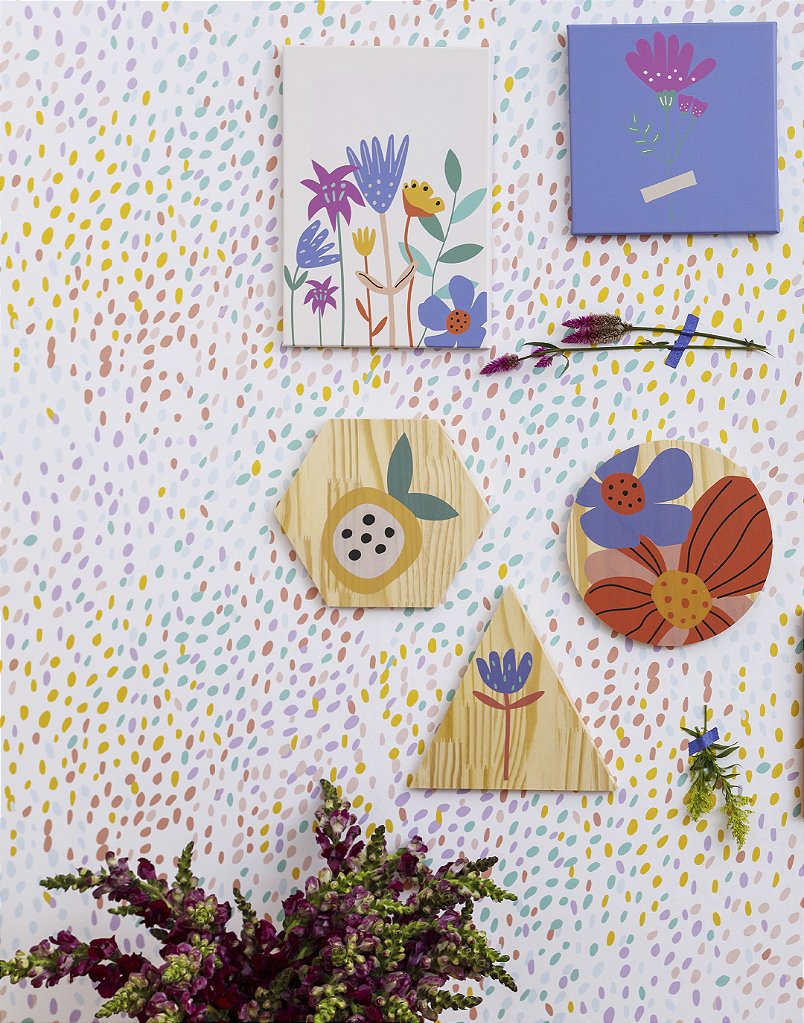 Papel de parede Botanyca Xadrez Colorido - Mama Loves You - Decoração  Infantil