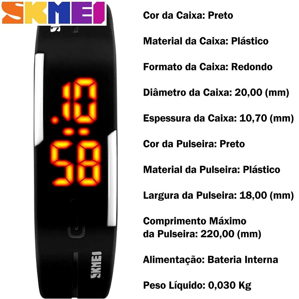 Comprar Relogio Digital Feminino Fecho de Imã com Caixa - Preto