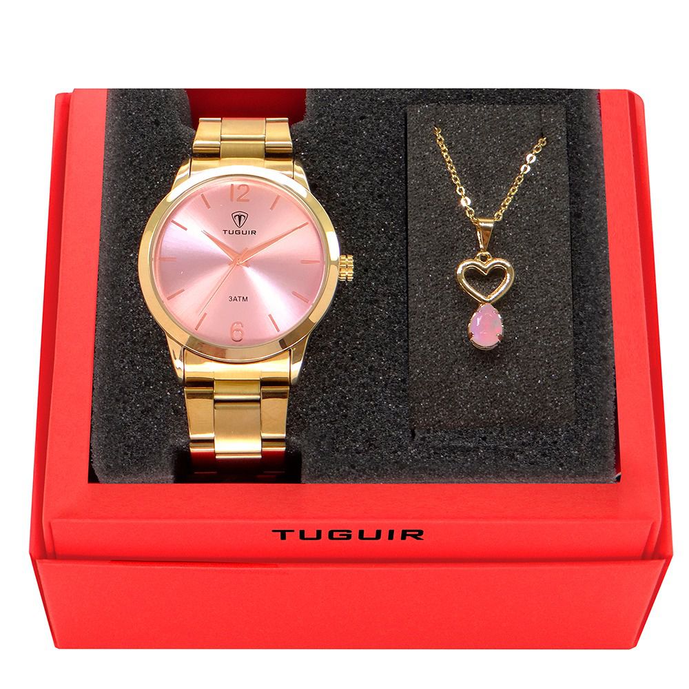 Kit Relógio Feminino Tuguir Analógico TG112 Dourado com Brinde -  ShopDesconto - Aqui você sempre tem desconto. Relógios de Pulso Analógicos,  Digitais, Anadigi e Smart Watch.