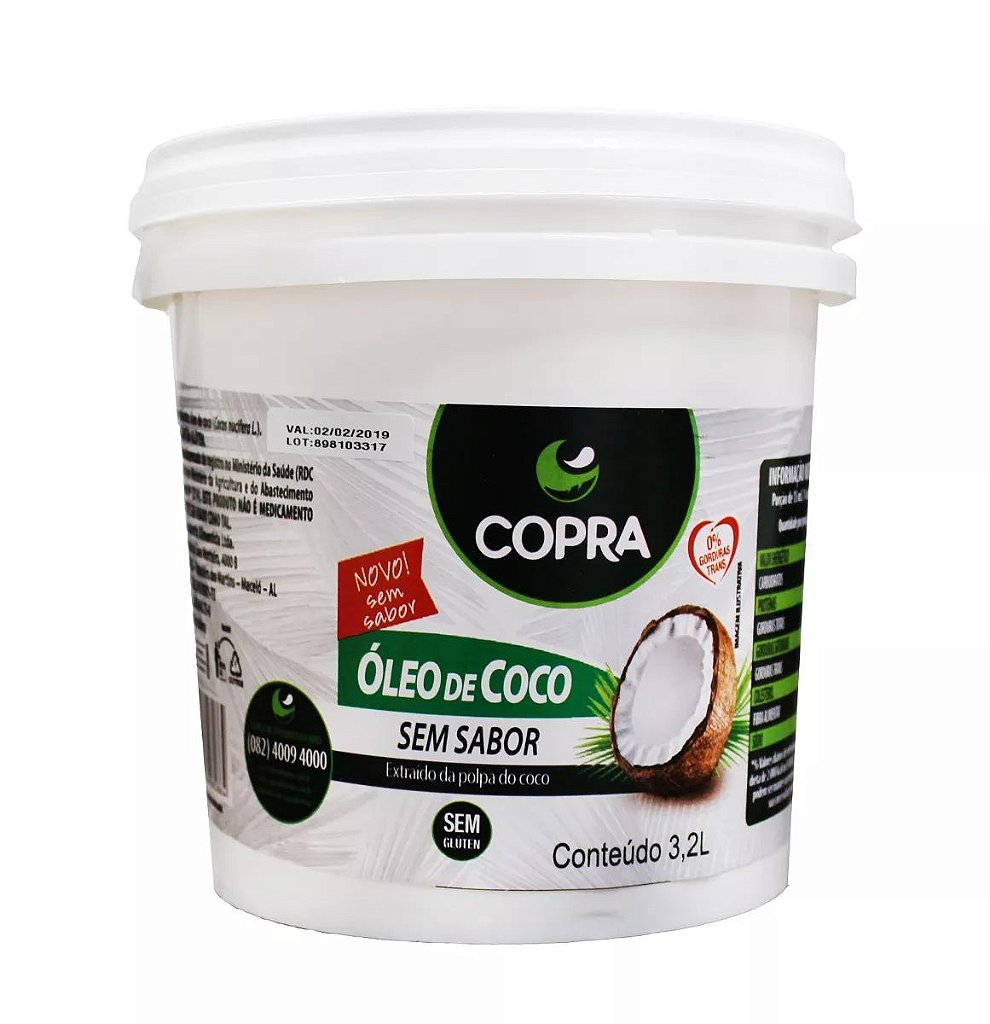 Óleo de Coco Sem Sabor - 3,2 Litros - Copra - Produtos para Saúde e Bem  Estar | Loja Pra Sempre Saúde