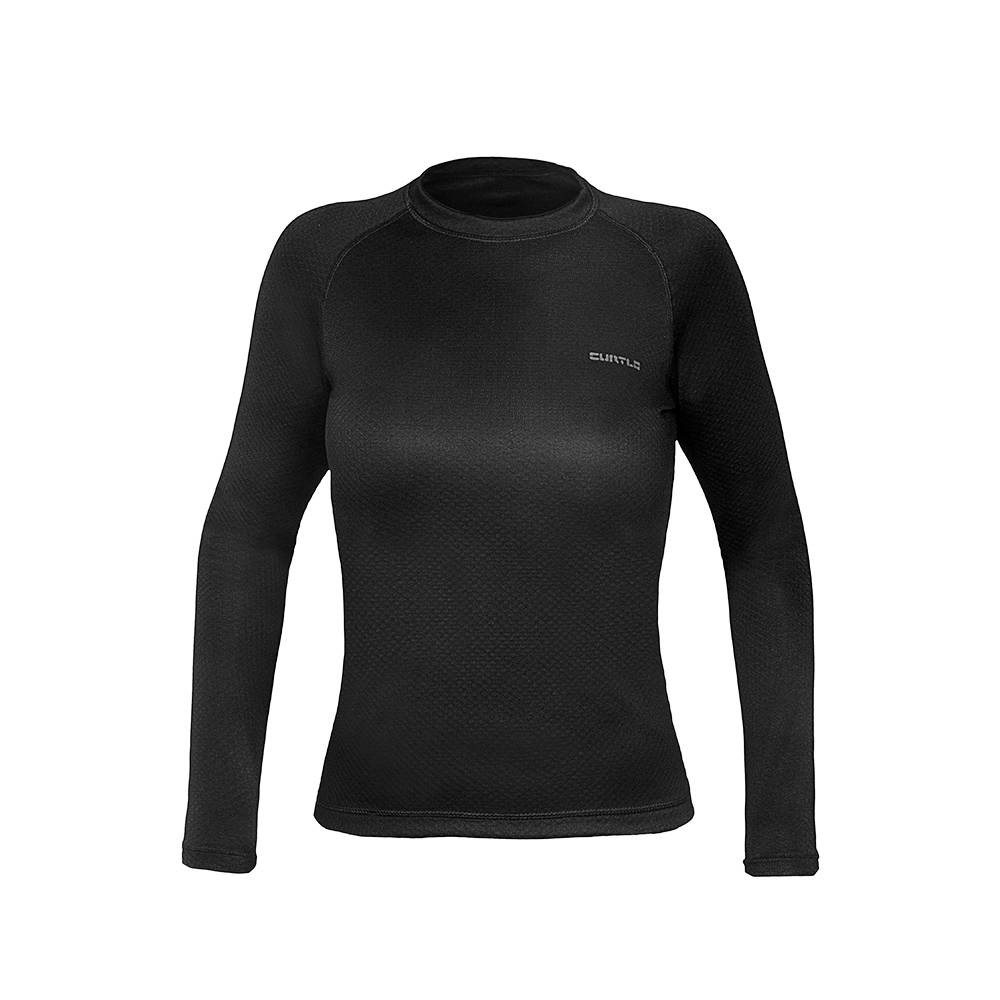 T-Shirt Feminina Curtlo ThermoSkin Manga Longa Preto