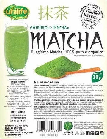 Cha Matcha Em Po Puro Organico Unilfe 30g Produtos Do Bem Loja Vegana Cosmeticos Naturais