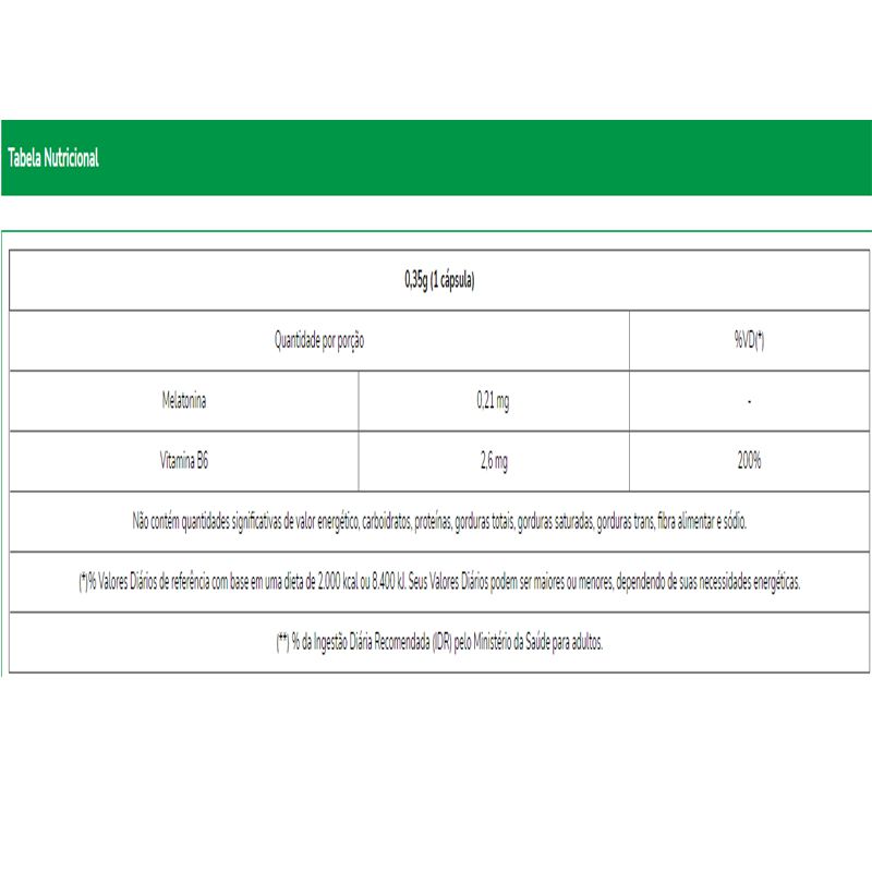 1 Melatonina + Vit B6 120 Cáps De 350mg Sono Bom Unilife