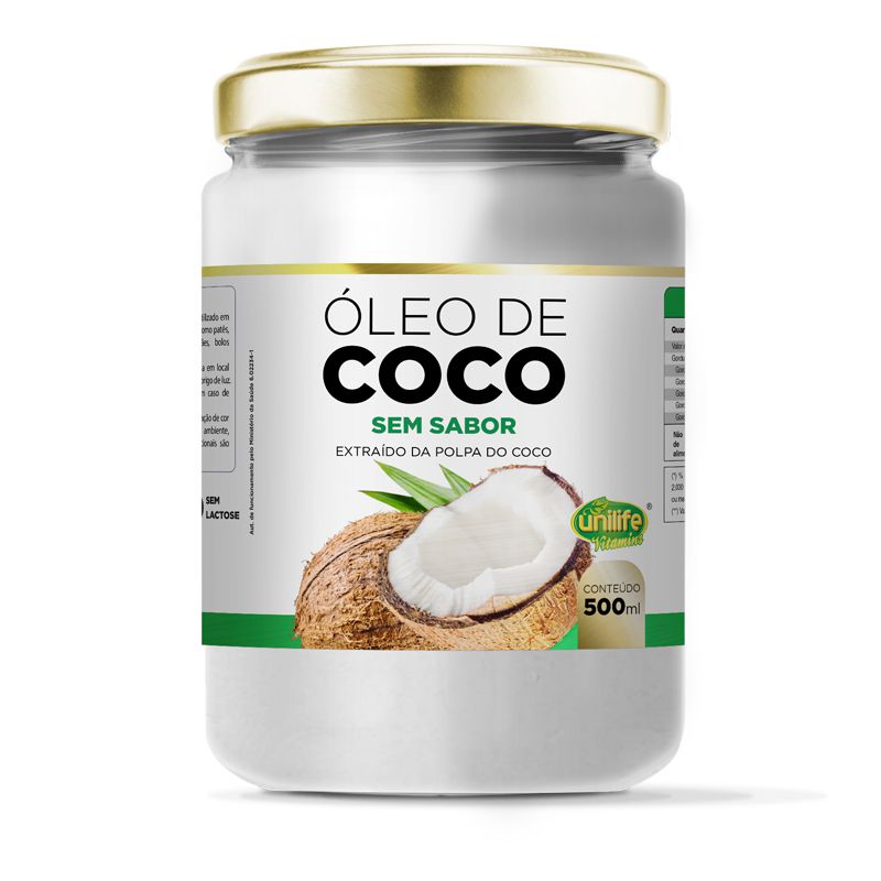 Kit 2 Óleo de coco sem sabor Unilife 500ml - Edin