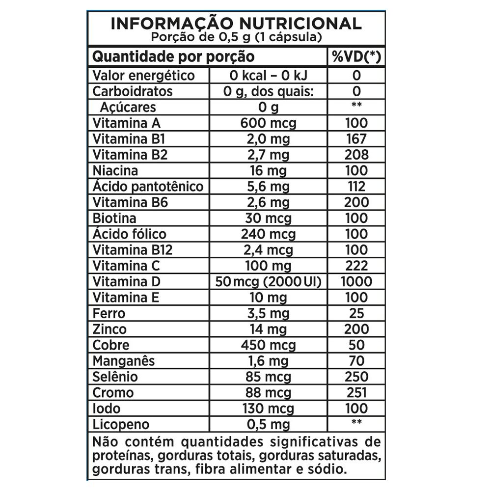 Nutri Daily Homem Polivitamínico 500mg Apisnutri 30 cápsulas - Edin