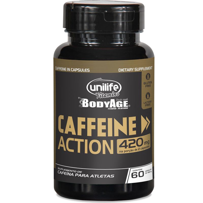 Cafeína 420mg Caffeine Action Unilife 60 cápsulas - Edin