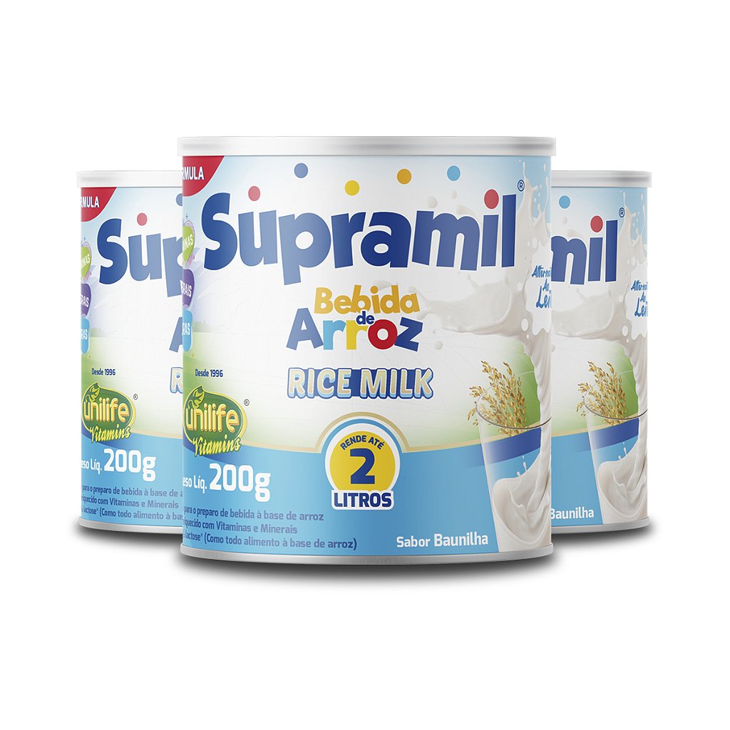 KIT 3 Bebida De Arroz Unilife sem Lactose Kids 200g - Edin