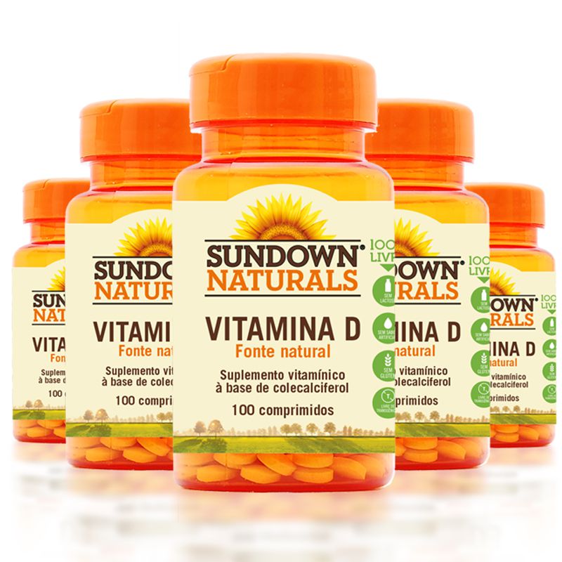 Kit 5 Vitamina D3 Sundown 100 Comprimidos - Edin