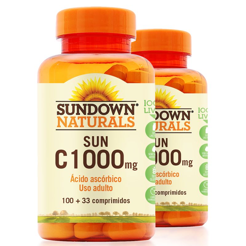 Kit 2 Vitamina C 1000mg Sundown 100 Tablets - Edin