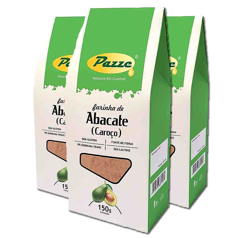 Kit 3 Farinha de Caro o de Abacate Pazze 150g Edin