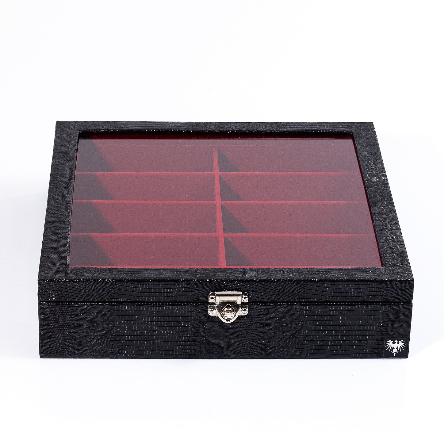 Caixa-para-oculos-10-divisorias-couro-croco-preto-vermelho-imagem-1.jpg