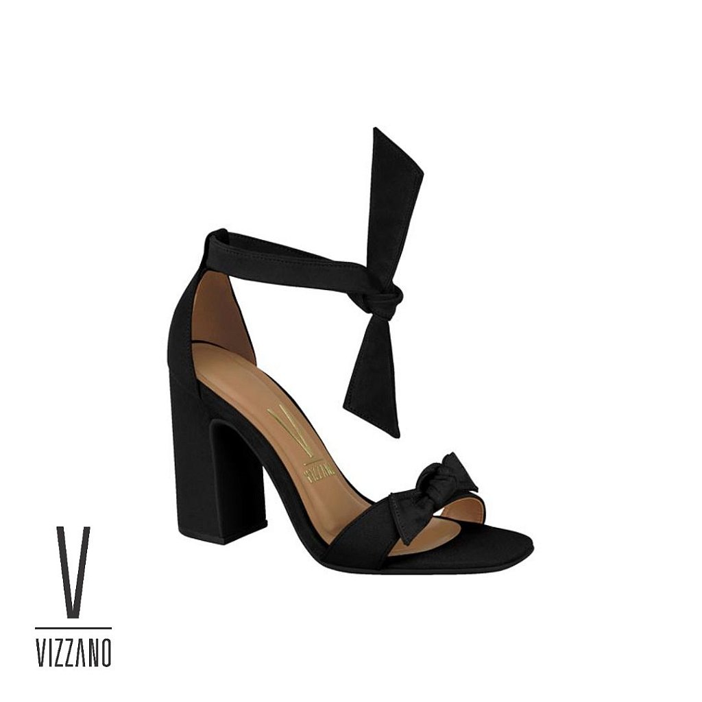 Sandália Vizzano Salto Bloco Amarração - Amo Outlet