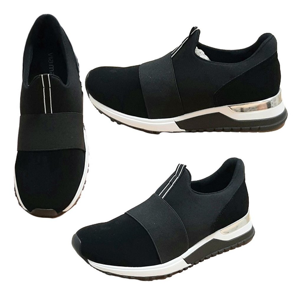 Tênis Feminino Slip On Ajuste Elástico Via Marte - Amo Outlet