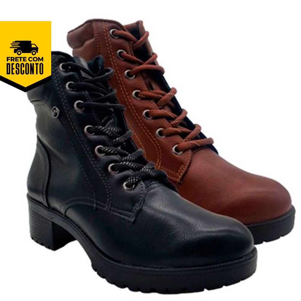 Bota Tratorada Coturno Feminino Via Marte Sola Baixa Fashion - Amo Outlet