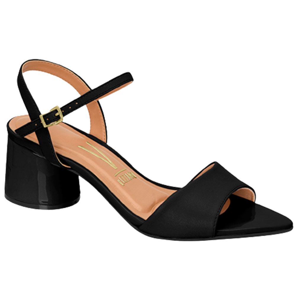 Sandália Feminina Vizzano Salto Médio Grosso Bico Folha Moda - Amo Outlet