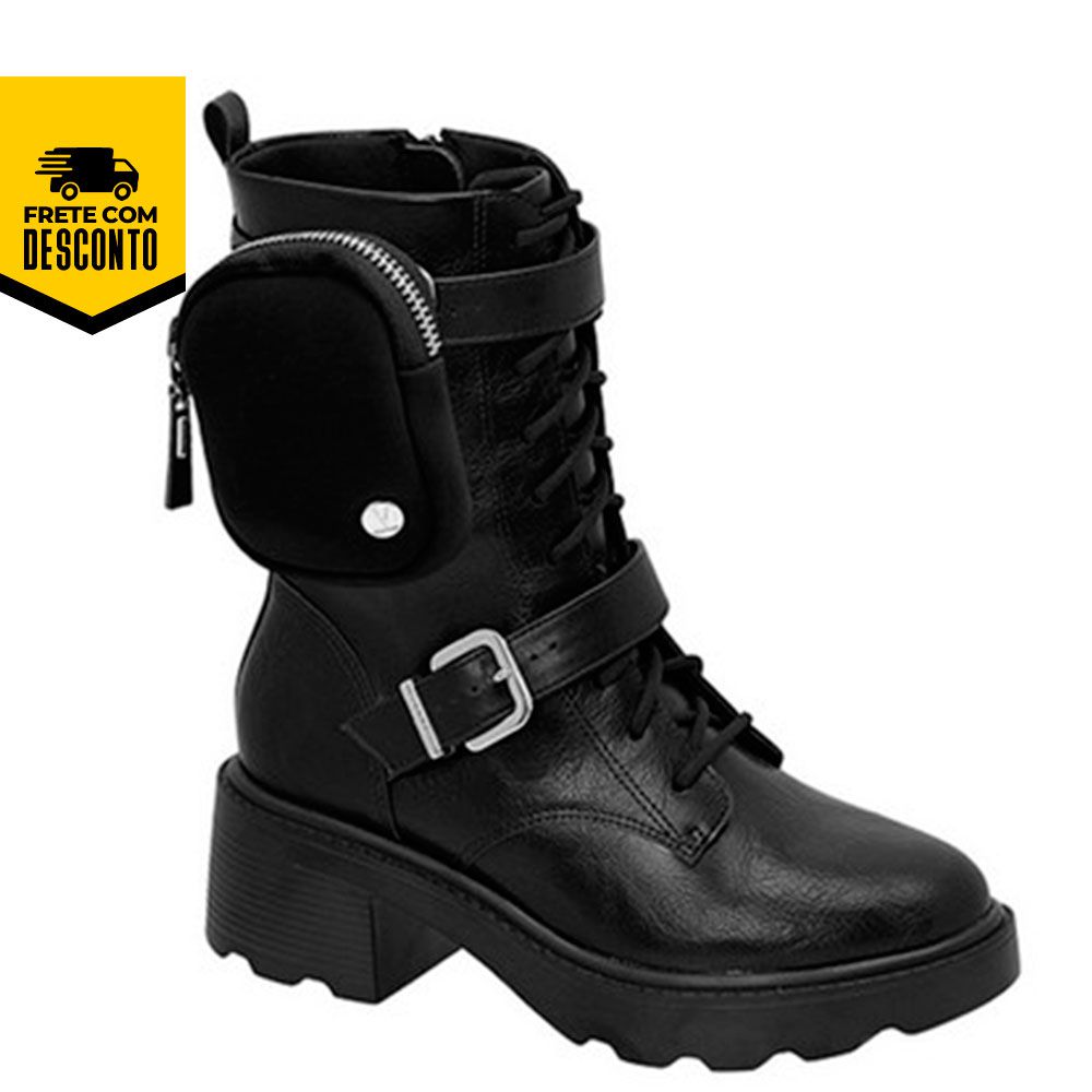 Bota Coturno Tratorado Feminina Vizzano Com Bolsinha Fashion 3079.104 - Amo  Outlet