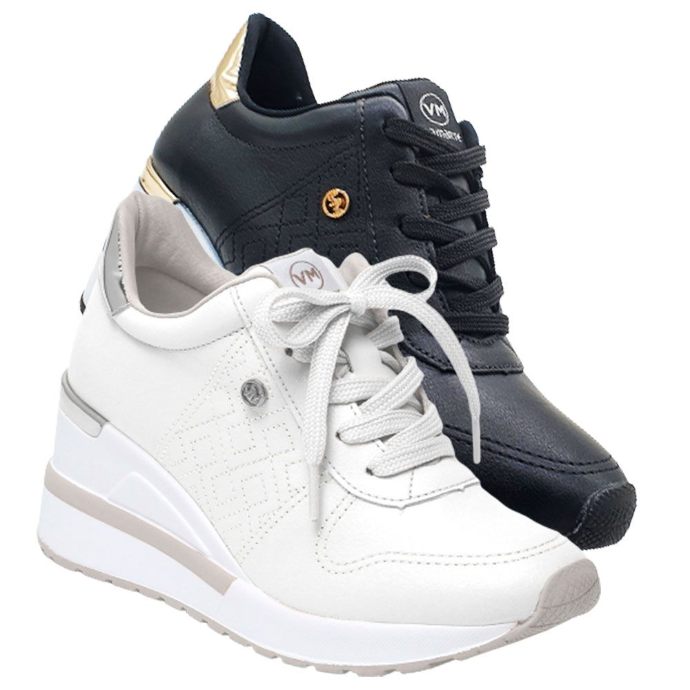 Tênis Feminino Casual Salto Anabela Via Marte Conforto Leve 20-1203 Di -  Amo Outlet