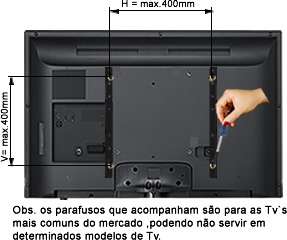Fixar hastes na TV