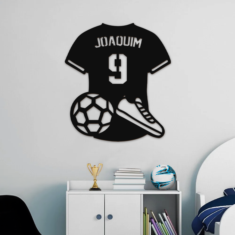 Aplique mdf Camisa de Futsal Nome e Número Personalizado