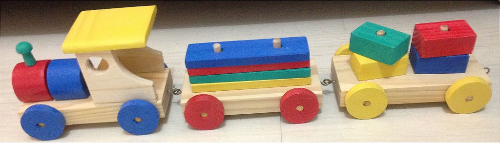 Brinquedo Em Madeira Trem Em Madeira - Trenzinho Infantil - TP JP