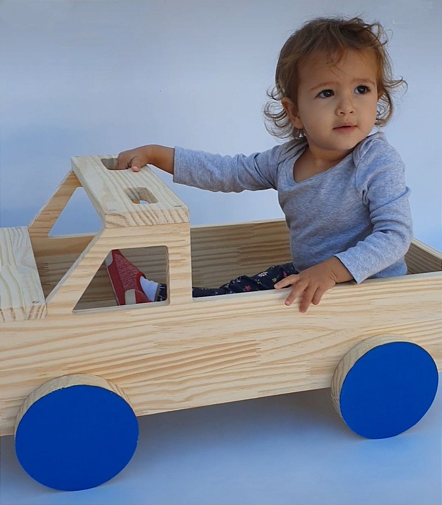 Caminhão De Brinquedo Infantil Para Criança Carrinho Madeira