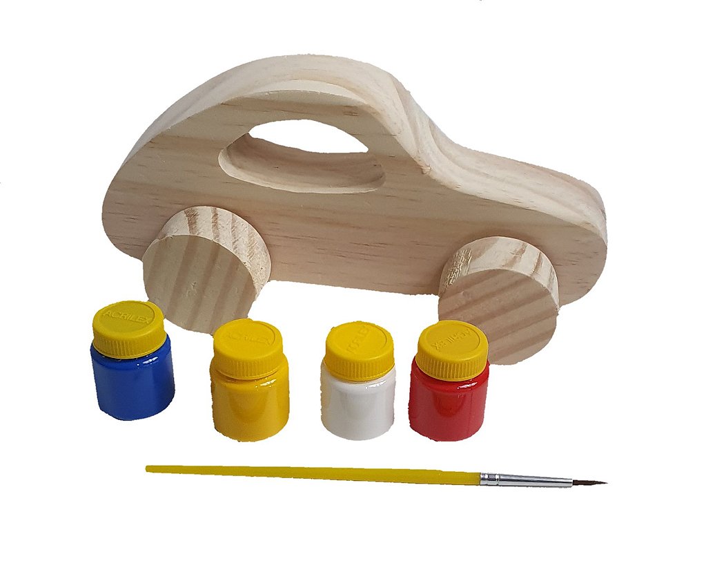 Carros de Corrida Monte, Pinte e Brinque - kit de Pintura Brinquedo  Educativo de MadeiraBrinquedos de MadeiraBambalalão Brinquedos Educativos