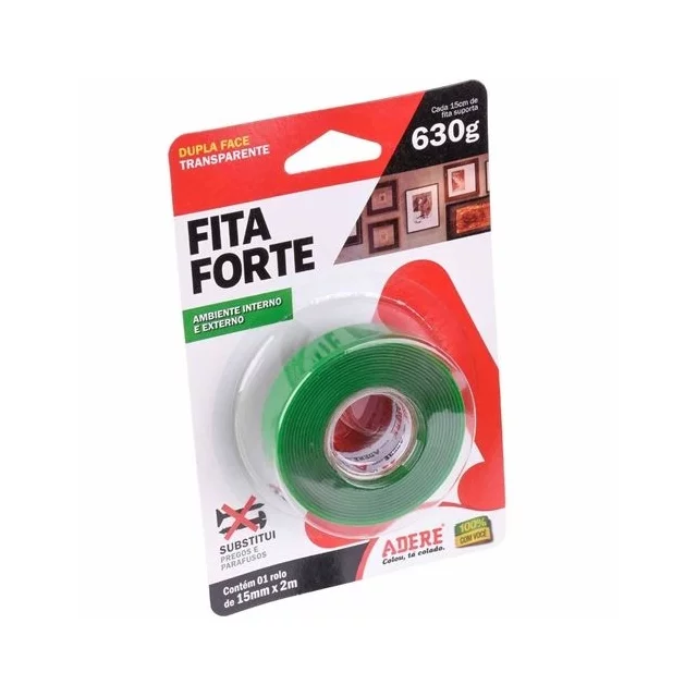 Fita Dupla Face Fixa Forte 15x2mts Adere c/ 630gr Un. - SM