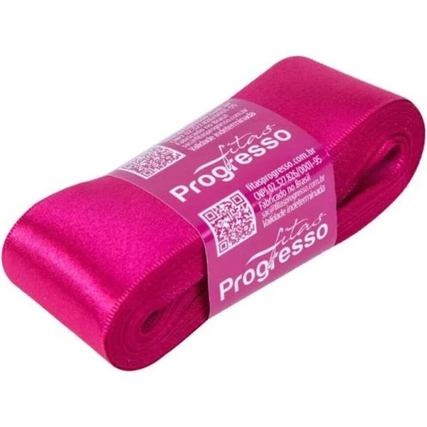 Fita de Cetim Pink 38x10mts Progresso Un. - SM Embalagens Descartáveis