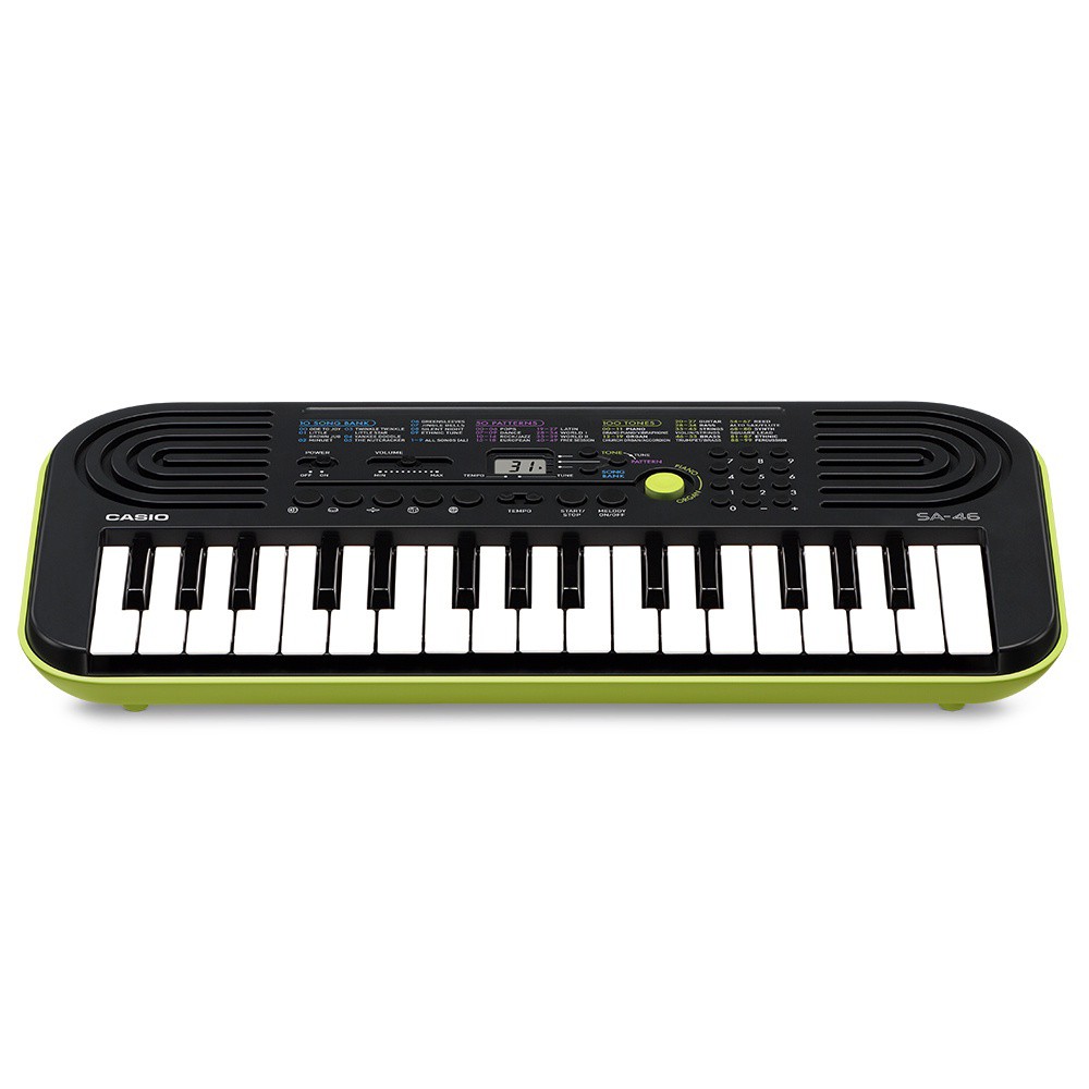 Teclado Infantil Casio SA-46AH2 32 Teclas Verde e Preto - Look Music  Instrumentos Musicais