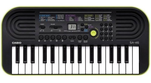 Teclado Infantil Casio SA-46AH2 32 Teclas Verde e Preto - Look Music  Instrumentos Musicais