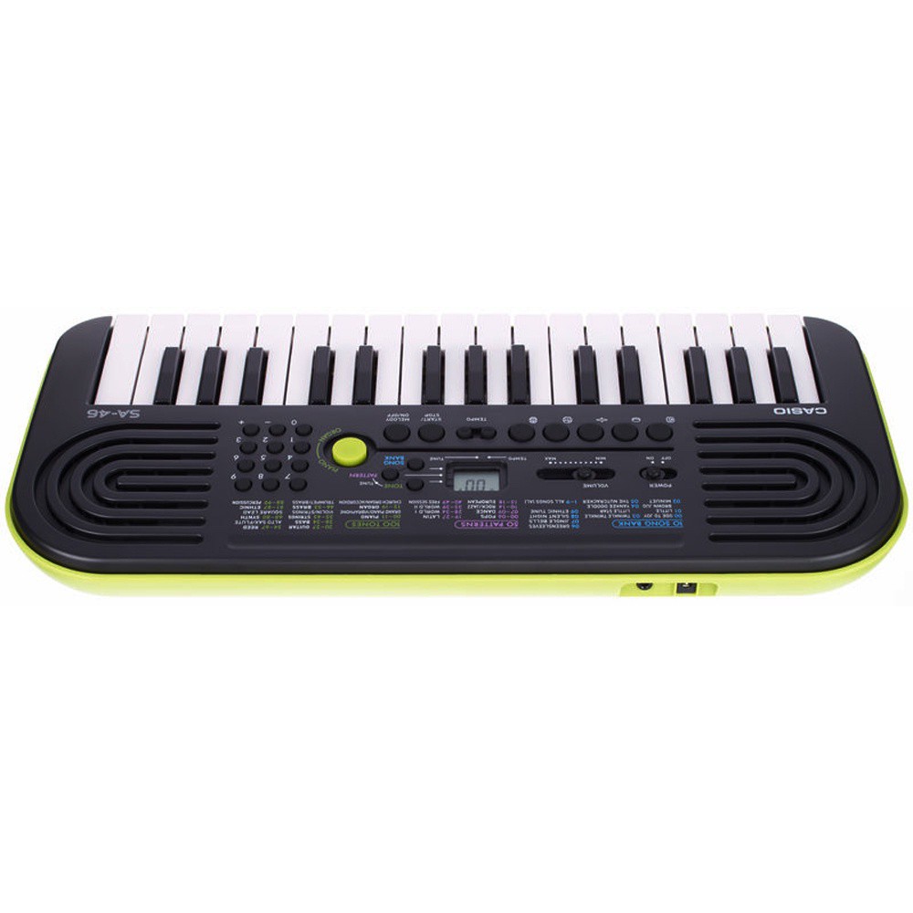 Teclado Infantil Casio SA-46AH2 32 Teclas Verde e Preto - Look Music  Instrumentos Musicais