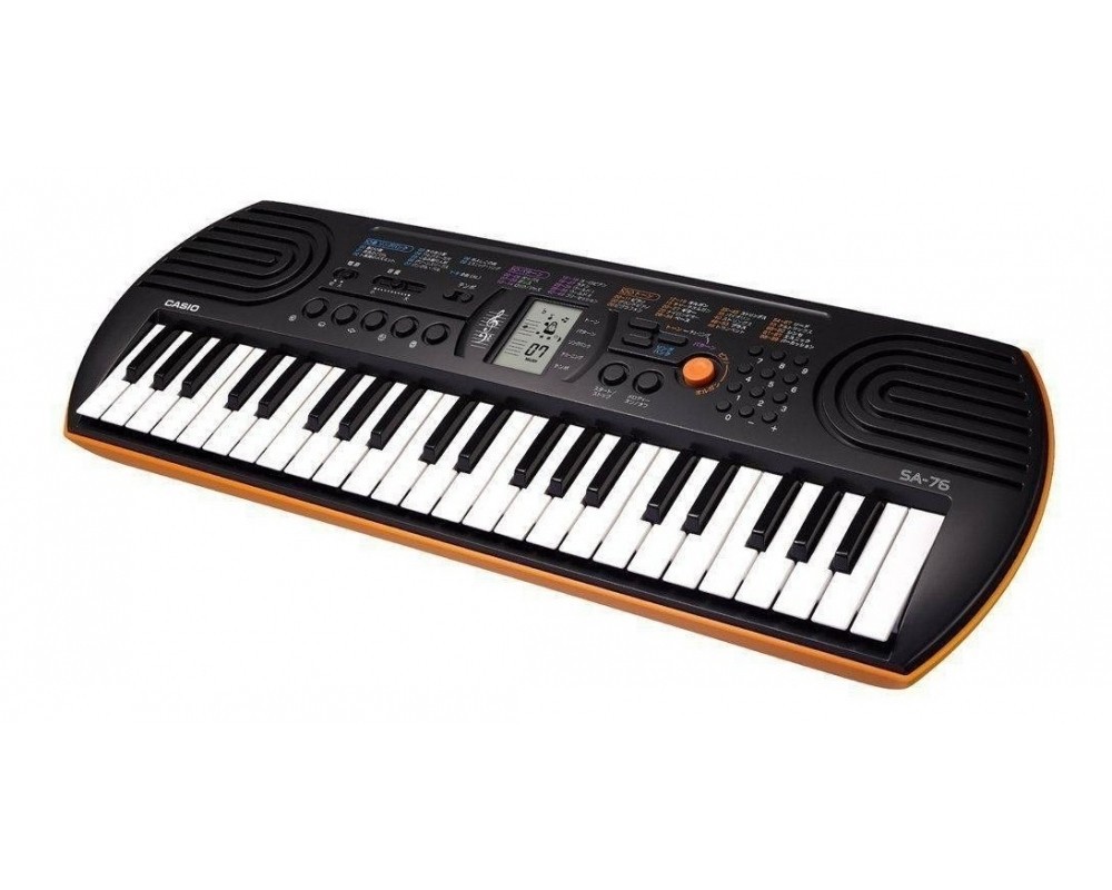 Teclado Infantil Casio SA76 AH2 44 Teclas Preto Laranja- - Carneiro