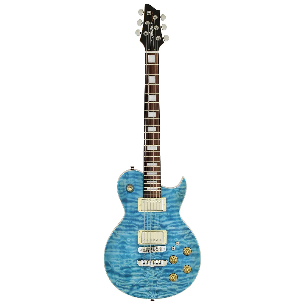 Guitarra Aria Pro II PE-480 See-Through Emerald Blue - Look Music