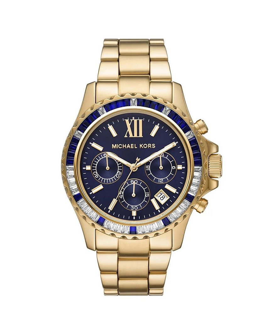 Kors Chronograph Michael Kors Blau Gold Stainless Steel Mk Gold - Main Image
