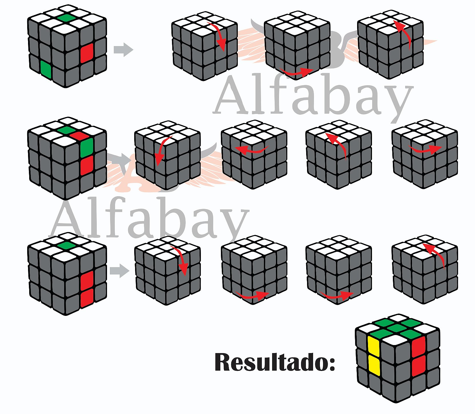 Como montar cubo mágico 3x3x3 - Alfabay - Cubo Mágico - Quebra Cabeças - A  loja de Profissionais e Colecionadores!