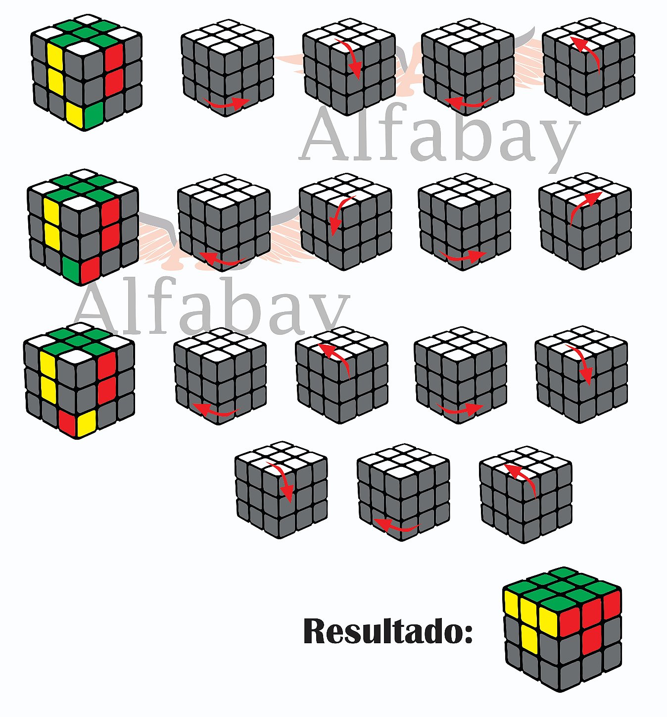 Como montar cubo mágico 3x3x3 - Alfabay - Cubo Mágico - Quebra Cabeças - A  loja de Profissionais e Colecionadores!