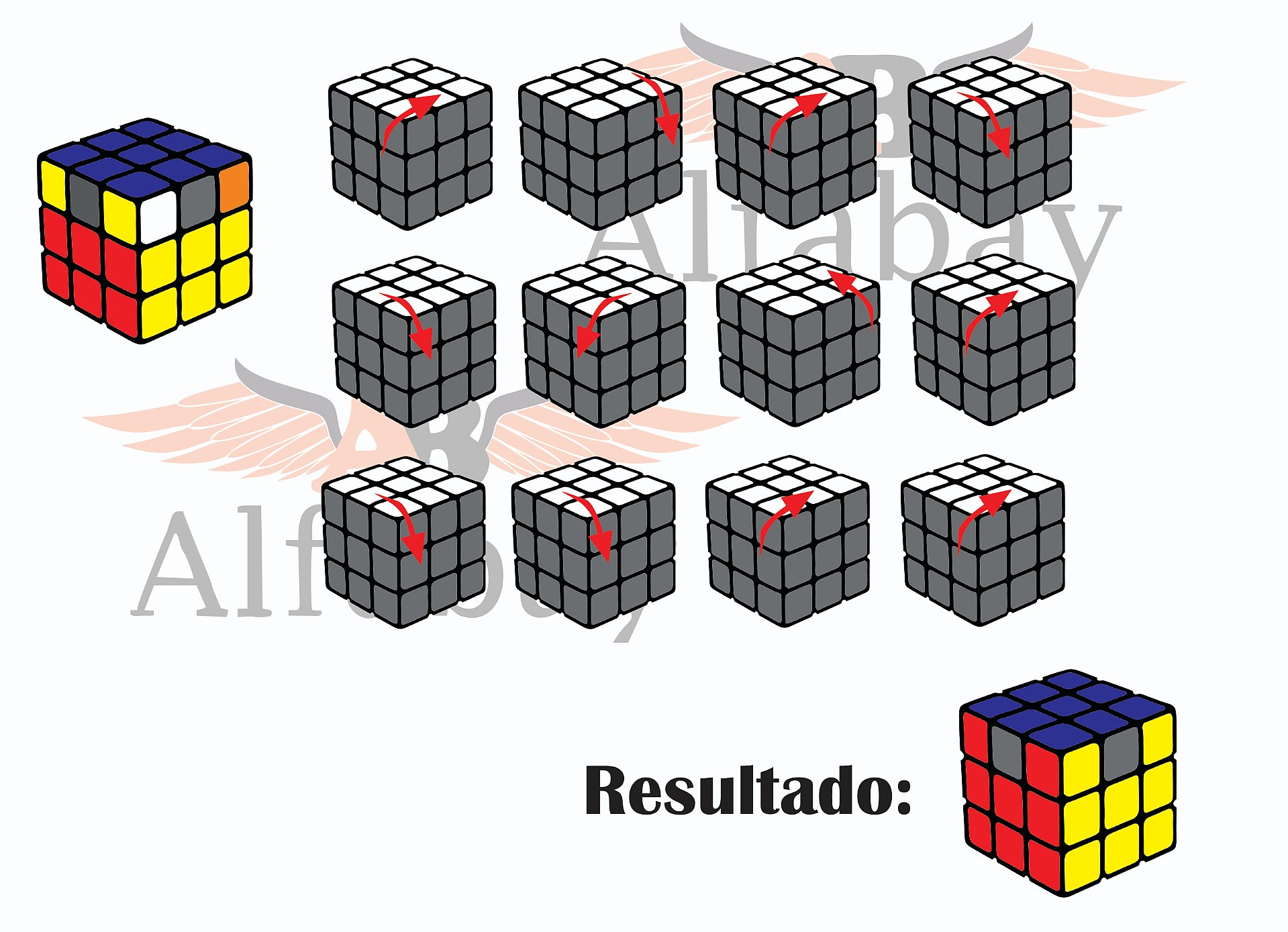 Como montar cubo mágico 3x3x3 - Alfabay - Cubo Mágico - Quebra Cabeças - A  loja de Profissionais e Colecionadores!