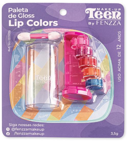 sコスメ PALETA DE GLOSS TEEN LIP COLORS - Loja Fenzza Make Up
