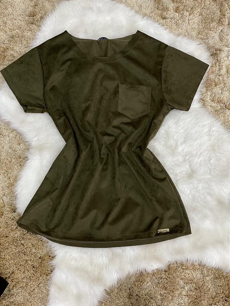 t shirt suede verde
