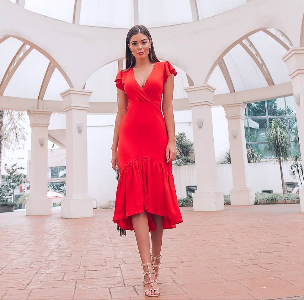 Dates With Babe Ruffle Dress - Red