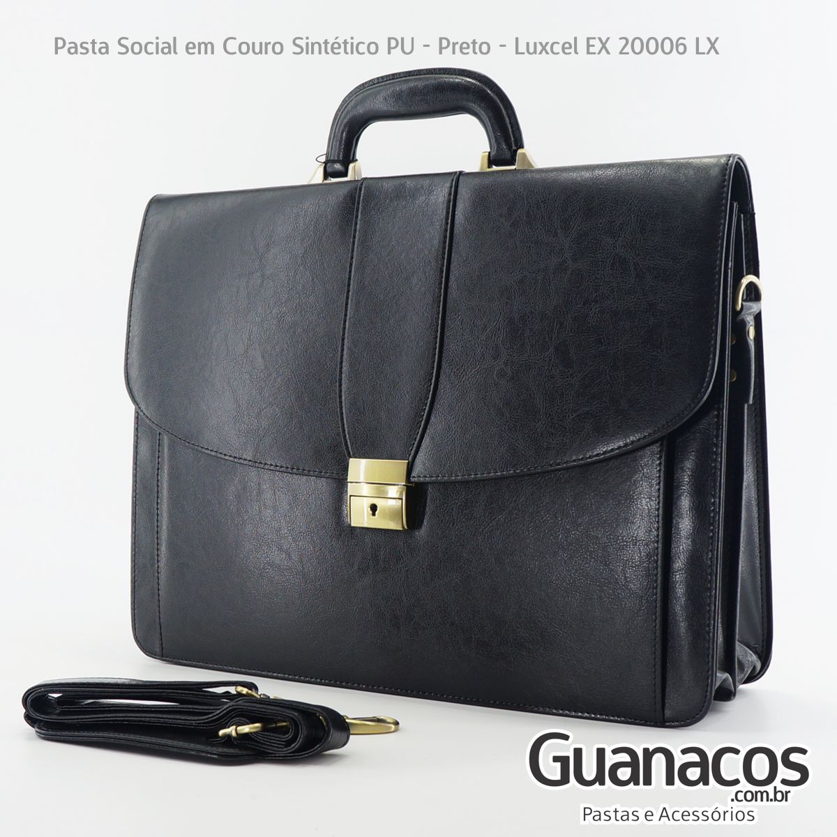Maleta Executiva para Notebook 15 Polegadas em Couro Vintage com Alça - Luxcel EX20007