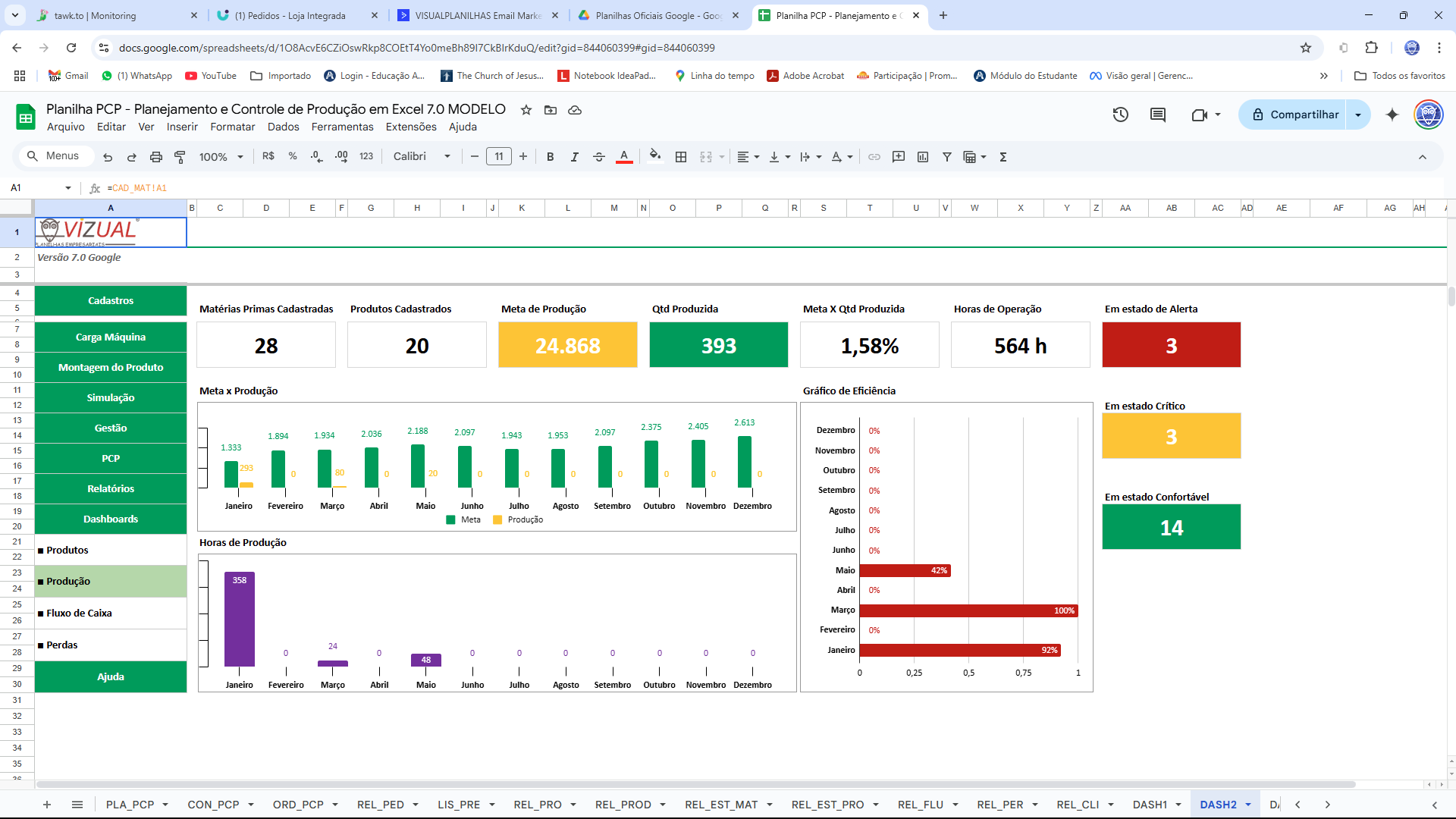 PCP 7.0 para Google Planilhas
