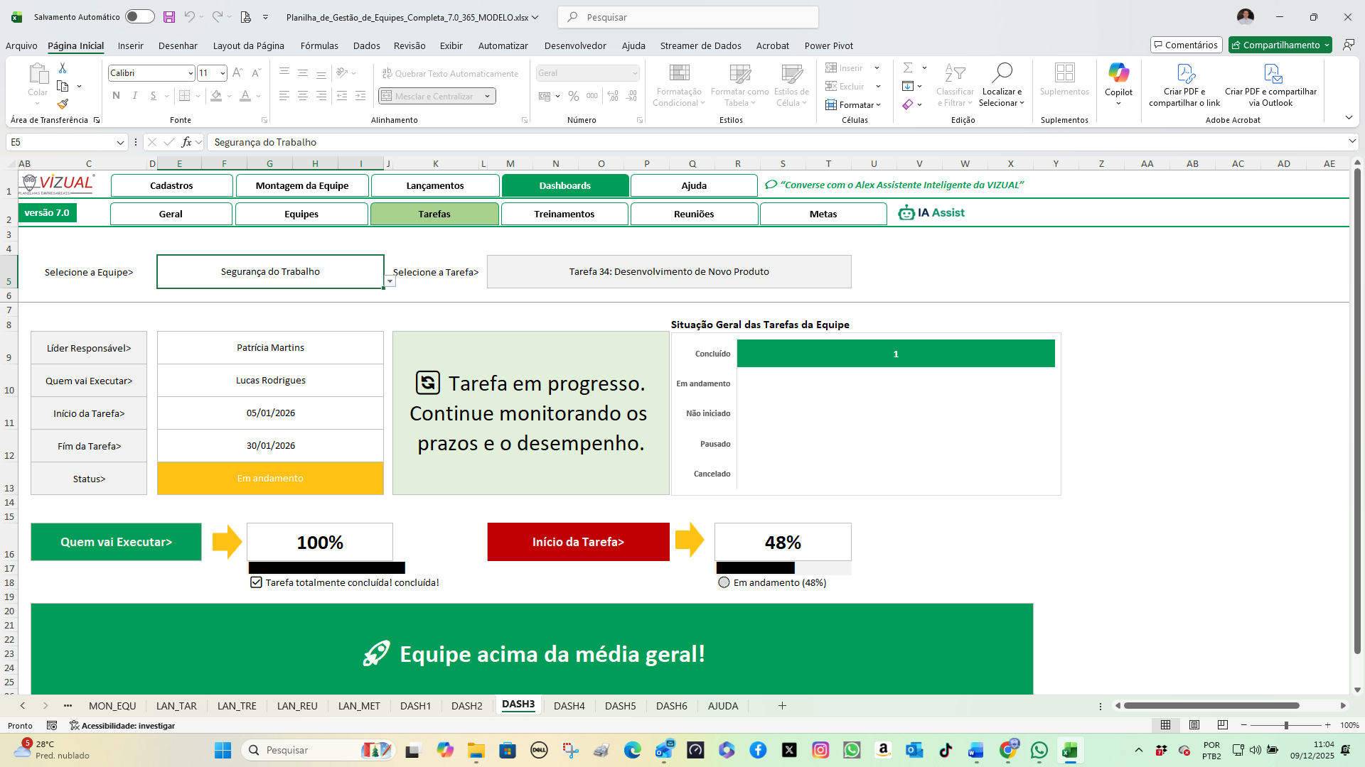 Versao em Excel disponivel